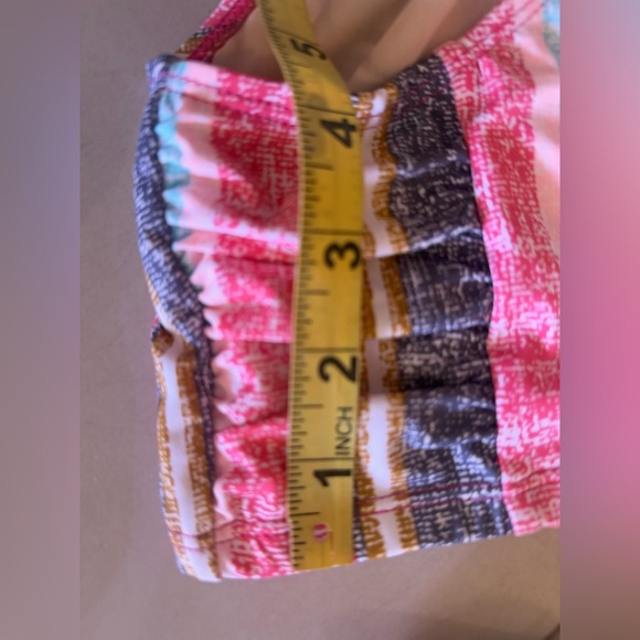 Free Country Striped Retro Bikini Swimsuit front High Waist High Cut Legs S-4/6 - Picture 5 of 14